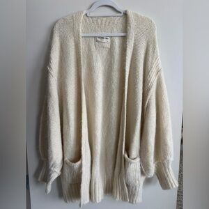 We The Free Open-Front Cream Knit Cardigan Sweater